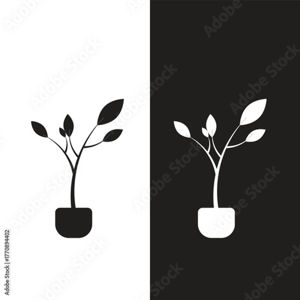 Obraz tree vector illustration in black and white