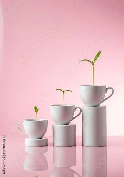 Obraz Cultivating Success: Nurturing Business Growth and Investment, Showing Progress and Development, Ideal for Financial Services and Startups.