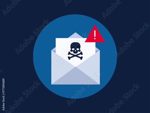 Fototapeta Spam email warning concept vector illustration in modern flat design