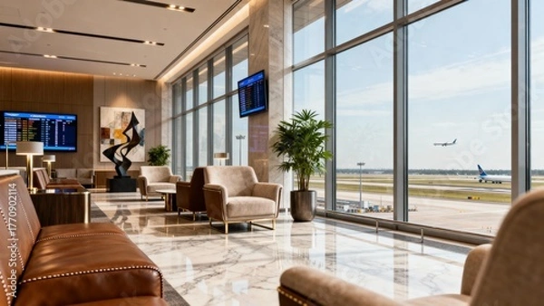 Fototapeta Verses of luxury unfold in the serene retreat of an elite lounge