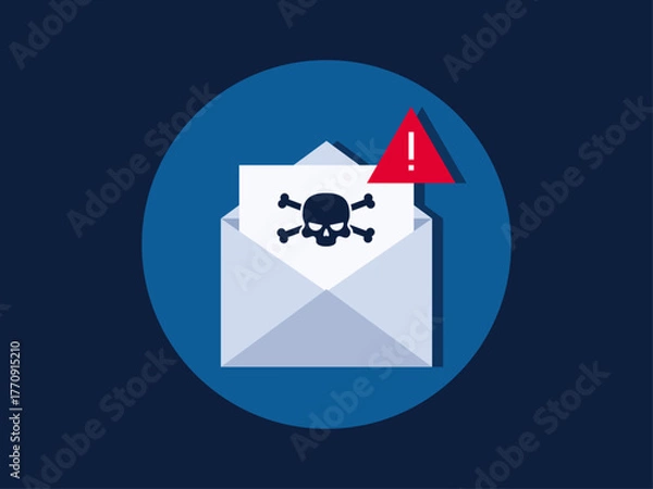 Fototapeta Spam email warning concept vector illustration in modern flat design