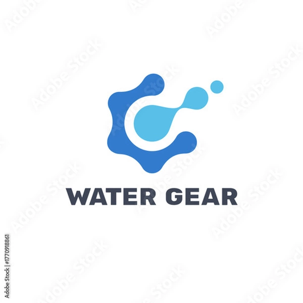 Obraz Vector logo design template. Abstract water gear concept.