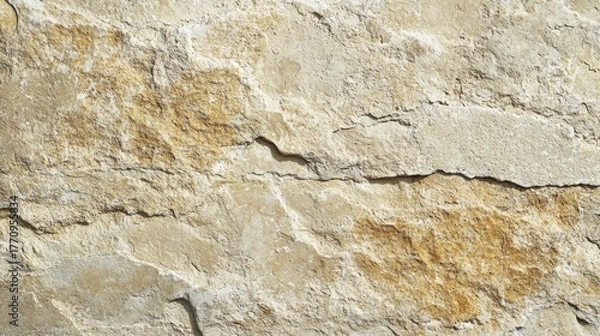 Fototapeta Natural beige limestone texture seamless background stone surface weathered patina organic layers sedimentary rock material for eco-friendly sustainable design