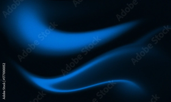 Fototapeta Abstract flowing blue smoke or light trails against a dark background with a soft glow