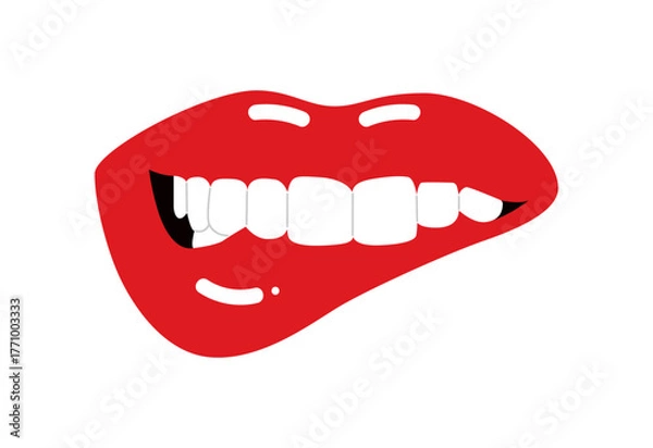 Fototapeta Sexy lips, bite one's lip. Lips Biting