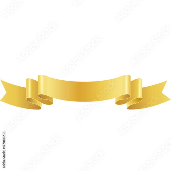 Obraz Golden Ribbon Banner Award Ribbon Decorative Element Isolated On Transparent Background