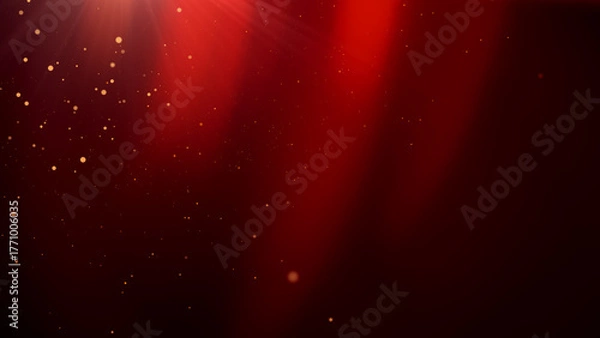 Fototapeta background with particles.Red light rays on black background