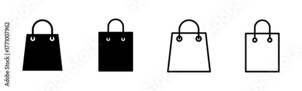 Fototapeta Shopping bag icon set. shopping icon vector