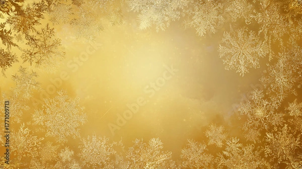 Obraz 金色の雪の結晶背景