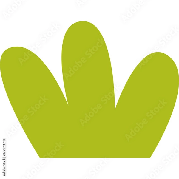 Obraz Green abstract organic shape and design element with curved edges on transparent background