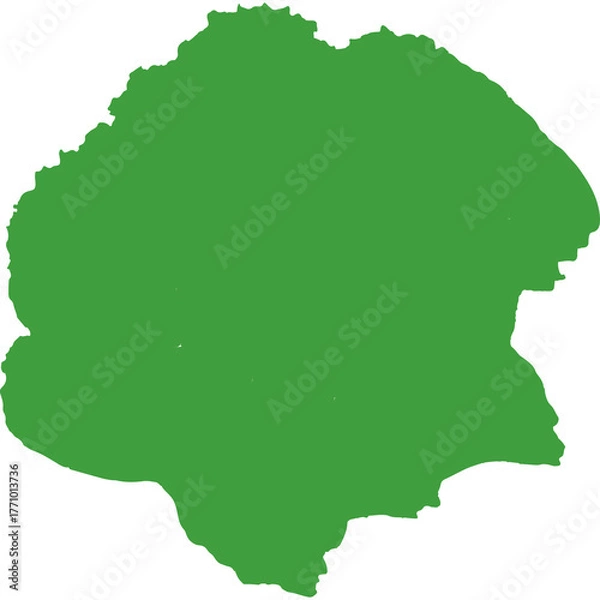 Fototapeta Green Abstract Organic Shape with Rough Edges Transparent Background Clean Design Element for Art and Nature Concepts