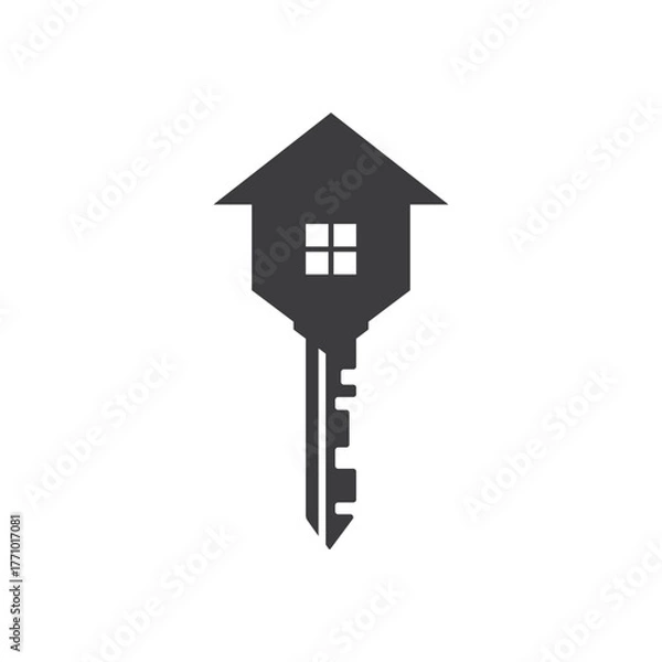 Obraz key home logo vector simple ollustration