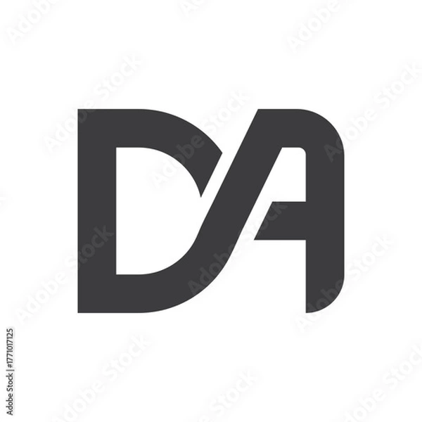 Fototapeta combination of d and a letter logo vector icon