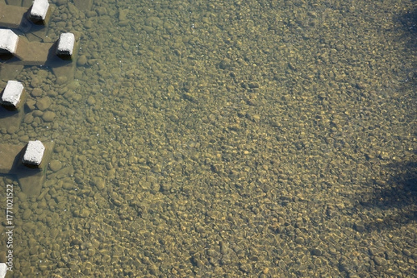 Fototapeta 下を眺めた川の風景