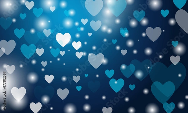Obraz vector background with blue hearts