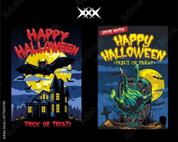Obraz happy halloween poster design vector