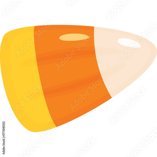 Obraz A Single Candy Corn Shape With Orange Yellow And White Sections On A Transparent Background A Classic Halloween Treat