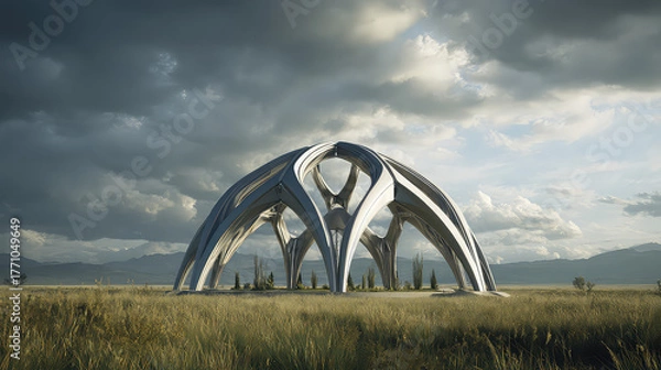 Fototapeta storm clouds over the field