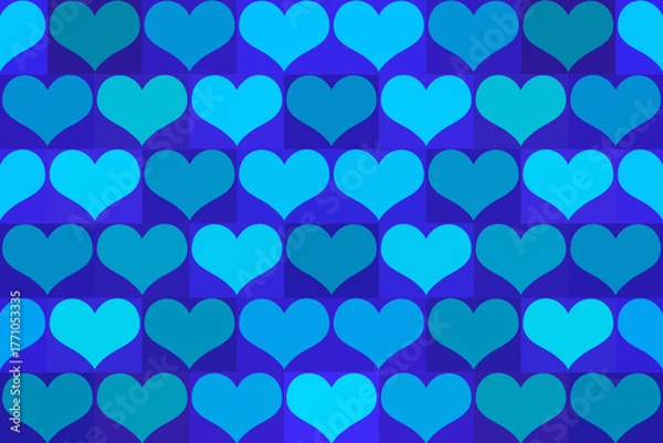 Obraz seamless pattern with blue hearts