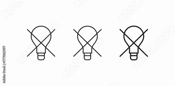 Obraz no light icon sign vector