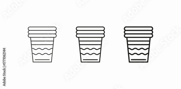 Fototapeta plastic glasses stack icon sign vector