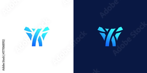 Fototapeta letter w abstract monogram logo vector design	