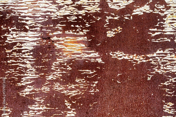 Fototapeta Abstract Texture of Rustic Wood with Peeling Paint Patterns