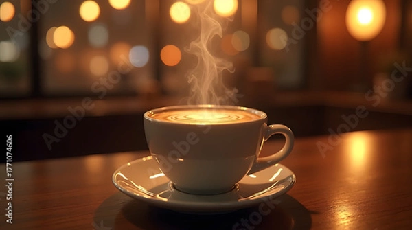 Obraz AESTHETIC CINEMATIC COFFEE BACKGROUND