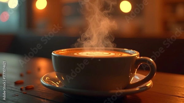 Obraz AESTHETIC CINEMATIC COFFEE BACKGROUND