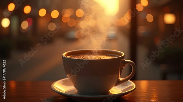 Obraz AESTHETIC CINEMATIC COFFEE BACKGROUND