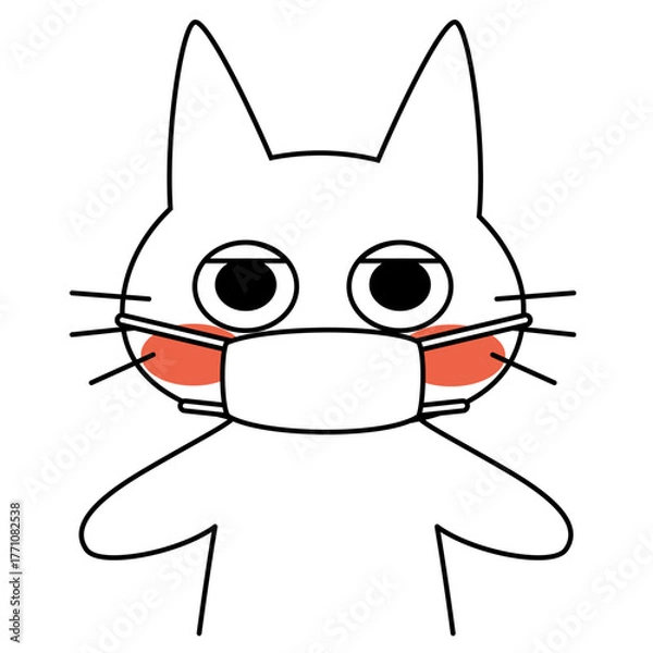 Fototapeta 体調不良の猫（マスク）