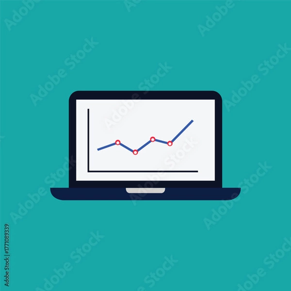 Obraz Laptop Data Analysis Illustration Vector Business Analytics, Technology