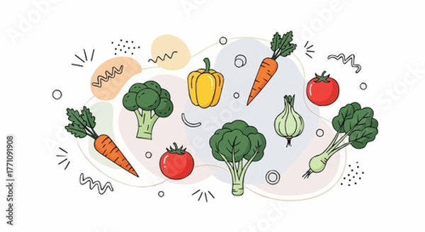 Obraz vegetables on white background