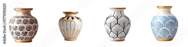 Obraz Elegant Vase Collection with Decorative Art Patterns