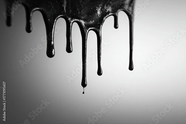 Obraz Black liquid dripping