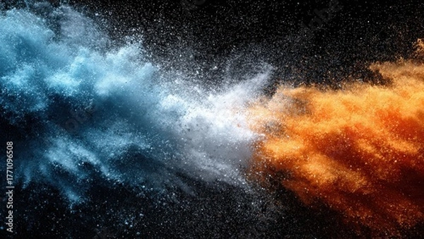 Obraz abstract dust explosion on a black background