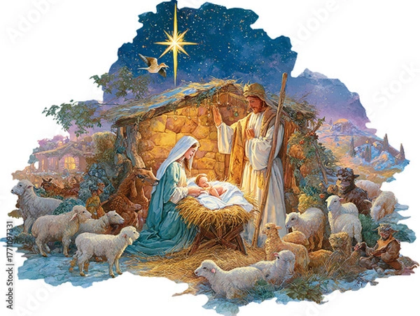 Obraz virgin mary and jesus