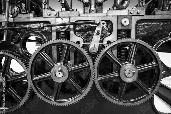Fototapeta Industrial machine cogs.