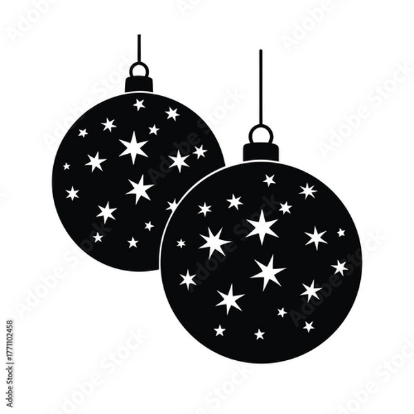 Obraz -christmas-golden-balls-for-design-on-white-backgr.eps