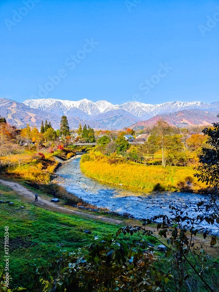 Fototapeta 大出公園　白馬村　秋
