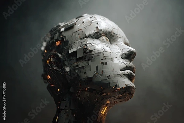 Obraz Futuristic robot head profile (1)