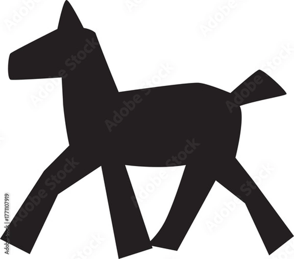 Obraz シンプルな黒い馬のシルエット、挿絵、ベクターイラスト
