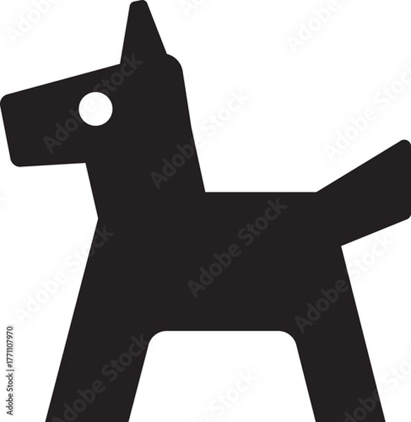 Obraz シンプルな黒い馬のシルエット、挿絵、ベクターイラスト
