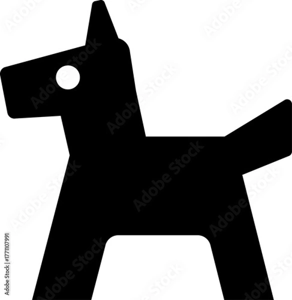 Obraz シンプルな黒い馬のシルエット、挿絵、イラスト