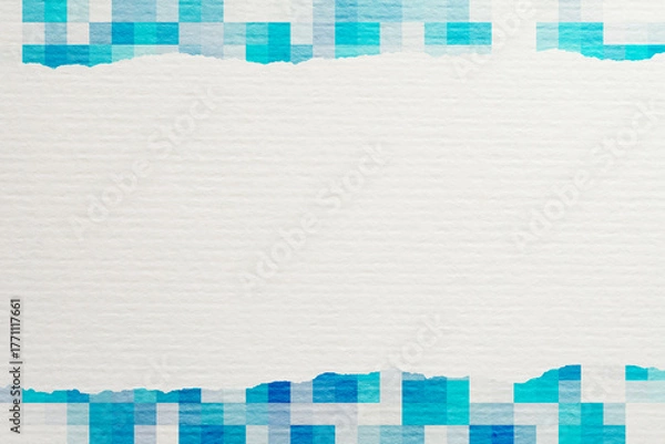 Fototapeta 白い紙と青色のモザイク