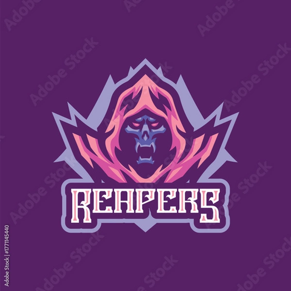 Obraz Reapers mascot logo design vector. Head reapers illustration for sport team.