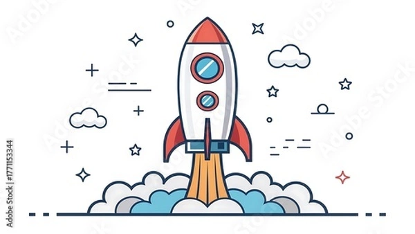 Obraz space rocket vector illustration