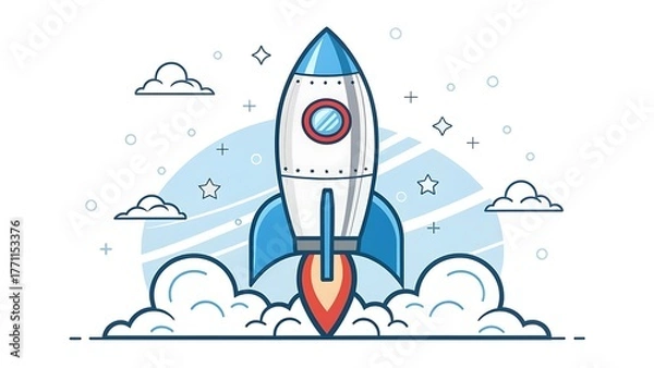 Obraz space rocket vector illustration