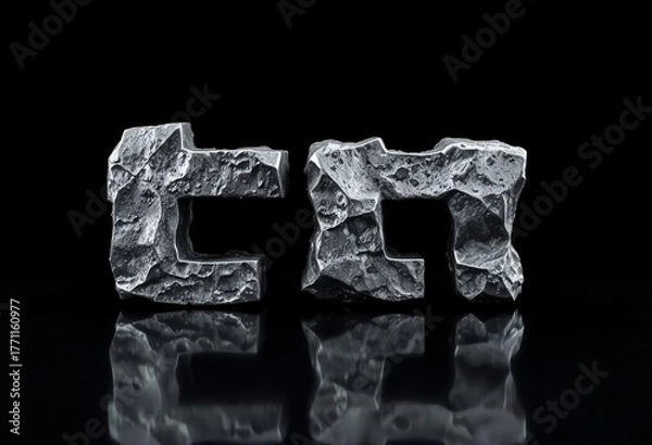 Fototapeta Ice cubes font on black and white backgrounds with clear frozen cubes and water reflections
