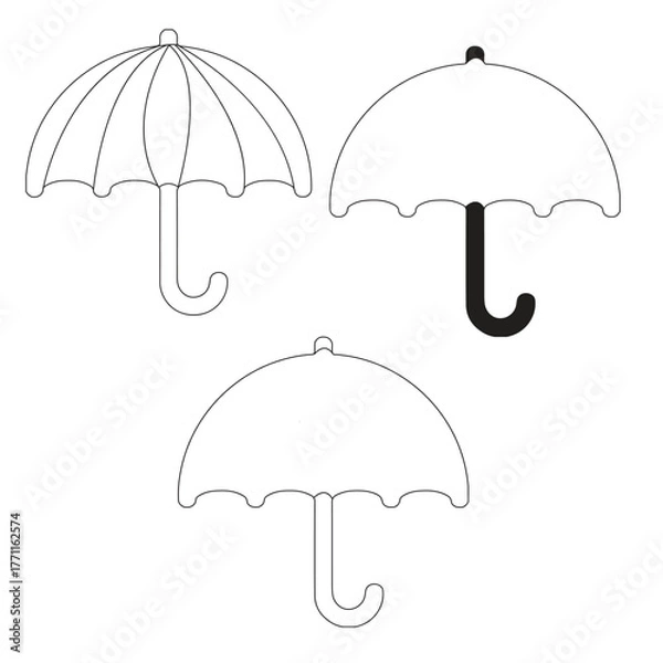 Fototapeta set of umbrellas